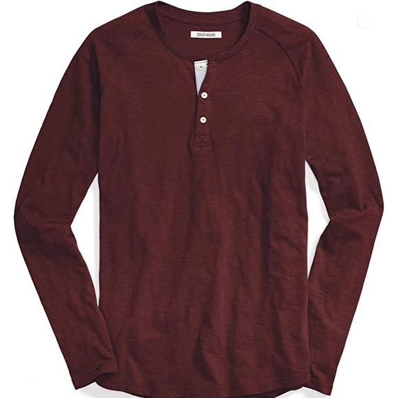 Goodthreads Other - Goodthreads Henley Burgundy Wine Slub Cotton M